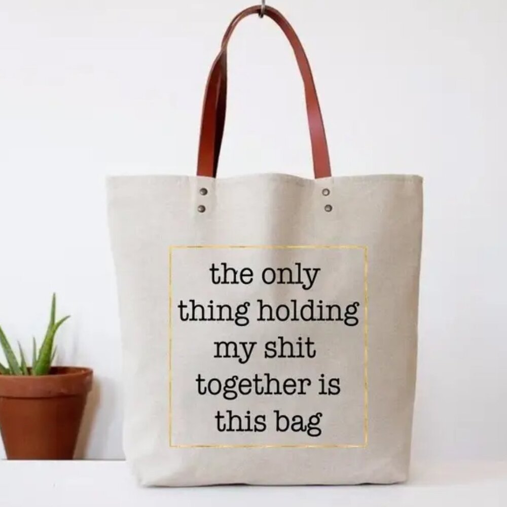 The Only Thing Canvas Tote Vegan Leather Shopping Bag